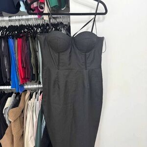 Misha Collection Felicienne Black Corset
Textured Cross Strap Dress size 8